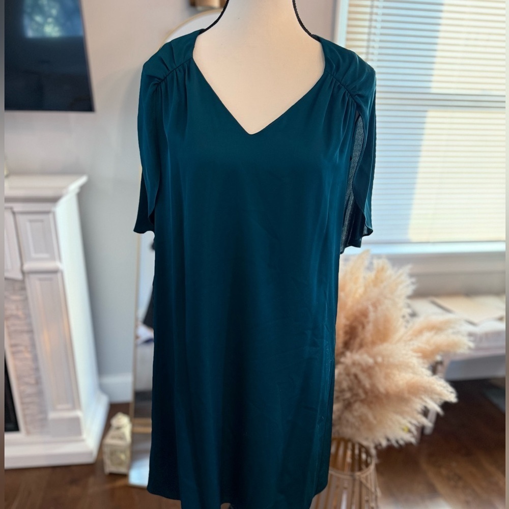 Milly Teal V-Neck Dress